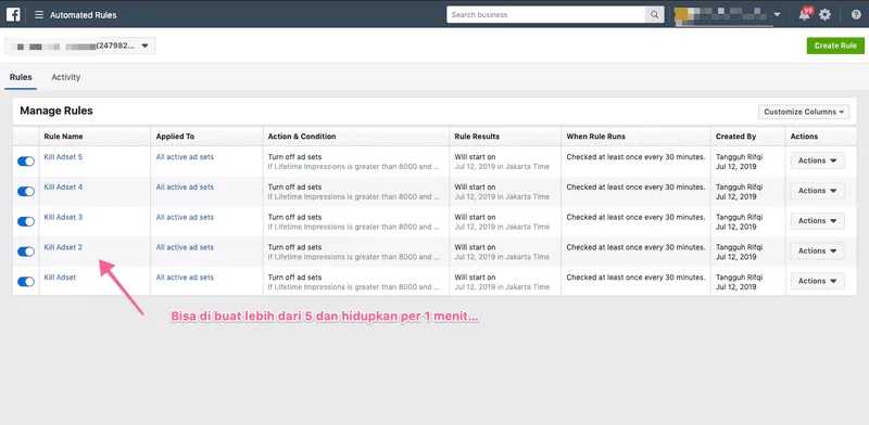 Cara Menggunakan Automations Rules Facebook