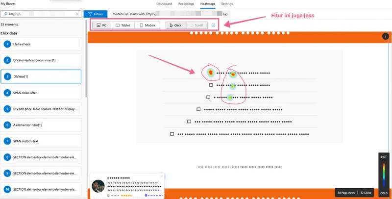 contoh heatmaps microsoft clarity